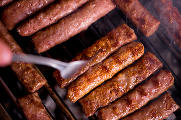 Image showing delicious grilled meat on barbecue