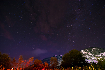 Image showing night sky above Mountain