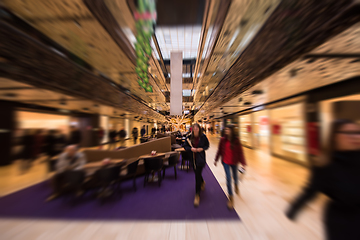 Image showing Abstract blur of beautiful luxury shopping mall