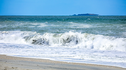 Image showing stormy ocean scenery background