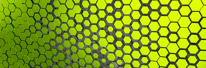 Image showing green yellow hexagon background