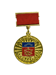 Image showing Russian medal "Veteran labour Murmansk region"