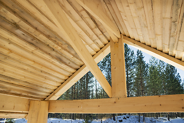 Image showing Internal surface of a wooden roof