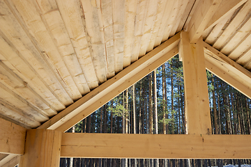 Image showing Internal surface of a wooden primitive roof