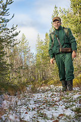 Image showing Chasseur is in his hunting grounds in autumn