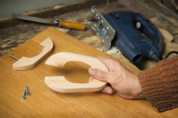 Image showing Manufacture of furniture handles alder