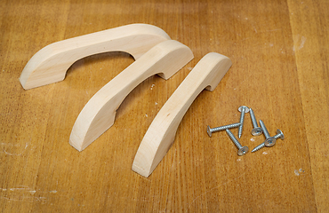 Image showing Wooden furniture handles, made of alder