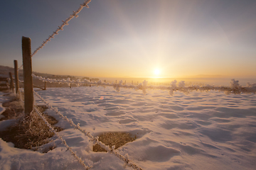 Image showing winter landscape during sunset