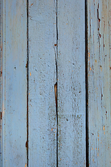 Image showing Old wood board painted blue