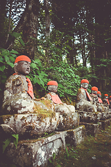 Image showing Narabi Jizo statues, Nikko, Japan