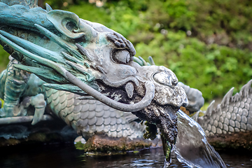 Image showing Traditional japanese dragon fountain, Nikko, Japan