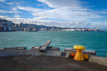 Image showing Wellington harbour docks, New Zealand