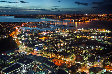 Image showing Auckland aerial night view, New Zealand