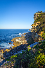 Image showing Manly Beach coastal cliffs, Sydney, Australia