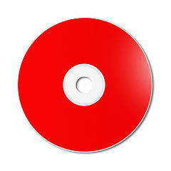 Image showing Red CD - DVD mockup template isolated on white