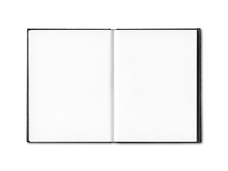 Image showing Blank open notebook isolated on white