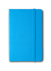 Image showing blue closed notebook isolated on white