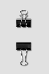 Image showing Bulldog clips isolated on grey background