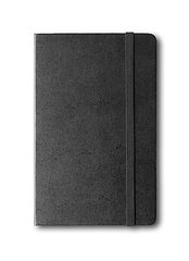 Image showing black closed notebook isolated on white