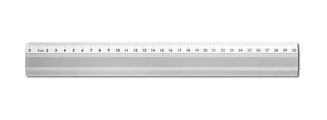 Image showing Metal ruler isolated on white background