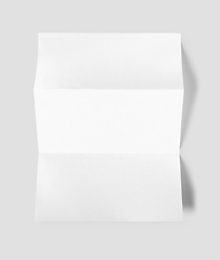 Image showing Blank folded White A4 paper sheet mockup template