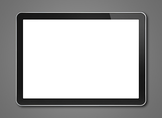 Image showing Digital tablet pc, smartphone template isolated on dark grey