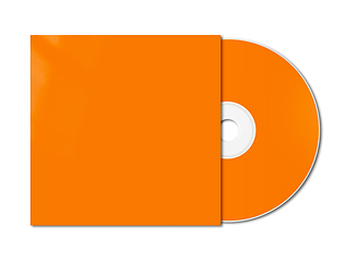 Image showing Orange CD - DVD mockup template isolated on white