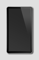 Image showing Black smartphone, digital tablet pc template isolated on dark gr