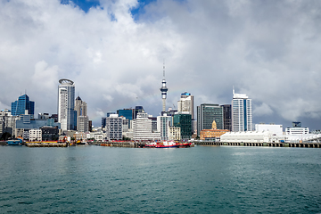 Image showing Auckland view from the sea, New Zealand