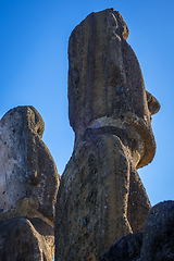 Image showing Moais statues, ahu Tongariki, easter island