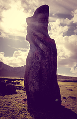 Image showing Moai statue, ahu Tongariki, easter island