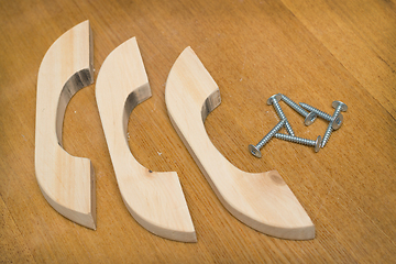 Image showing Wooden furniture handles, made of alder