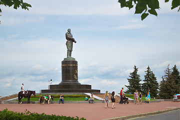 Image showing Chkalov monument on the main square in Nizhny Novgorod