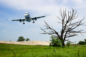 Image showing Aircraft landing gear, ready for planting