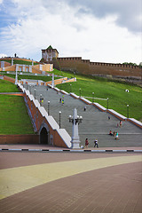 Image showing The Chkalov staircase. Nizhny Novgorod. Russia