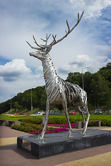 Image showing Metalic sculpture of a deer in Nizhny Novgorod