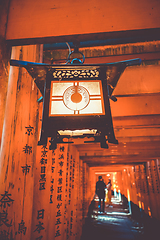 Image showing Lantern in Fushimi Inari Taisha shrine, Kyoto, Japan