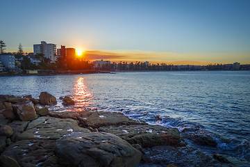 Image showing Manly Beach at sunset, Sydney, Australia