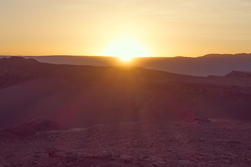 Image showing Valle de la Luna at sunset in San Pedro de Atacama, Chile