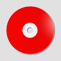 Image showing Red CD - DVD mockup template isolated on Grey