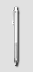 Image showing Metal pen isolated on grey background