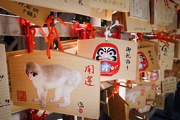 Image showing Traditional Emas in a temple, Tokyo, Japan