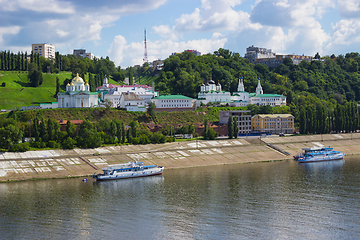 Image showing Church on the banks of the Oka River. Nizhny Novgorod. Russia