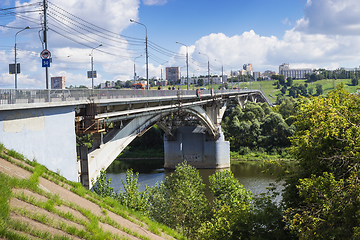 Image showing Kanavinsky bridge on river Oka, Nizhny Novgorod