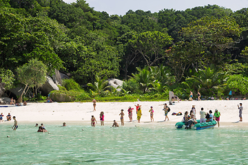 Image showing People on the beach of one of the similan Island, Thailand