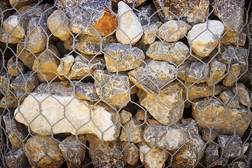 Image showing Grid with small stones of granite