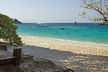 Image showing Ships are anchored in the expectation of the tourists. Thailand