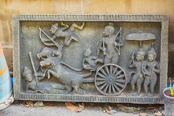 Image showing Bas-relief with heroes of mythology. Bangkok