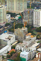 Image showing View from heights construction of houses in Bangkok