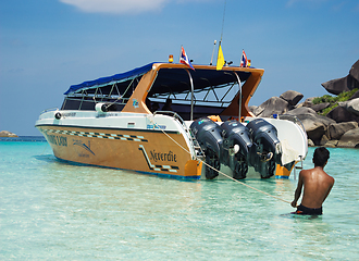 Image showing Powerful boat for transportation tourist